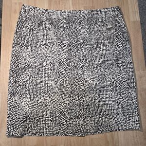 Banana Republic Black,taupe and White Patterned Pencil Skirt Petite 12